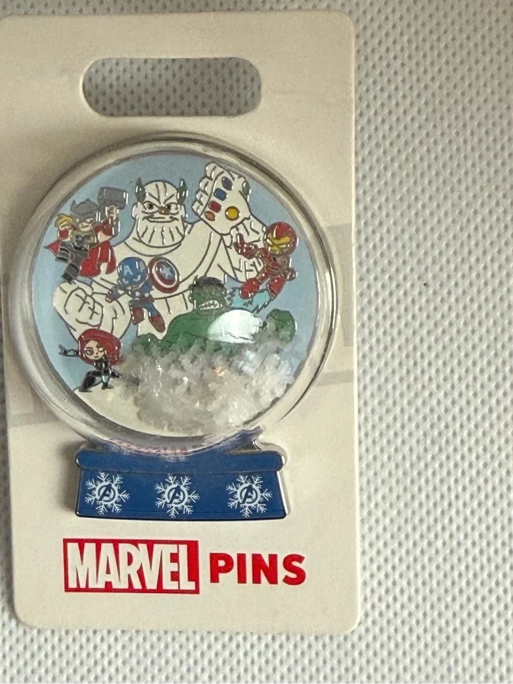 Disney Marvel Avengers Mini Snow Globe Pin 2022 Thanos Iron Man Hulk New